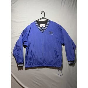 Champion Bomber Jacket Men's M Blue Windbreaker Striped Cuffs